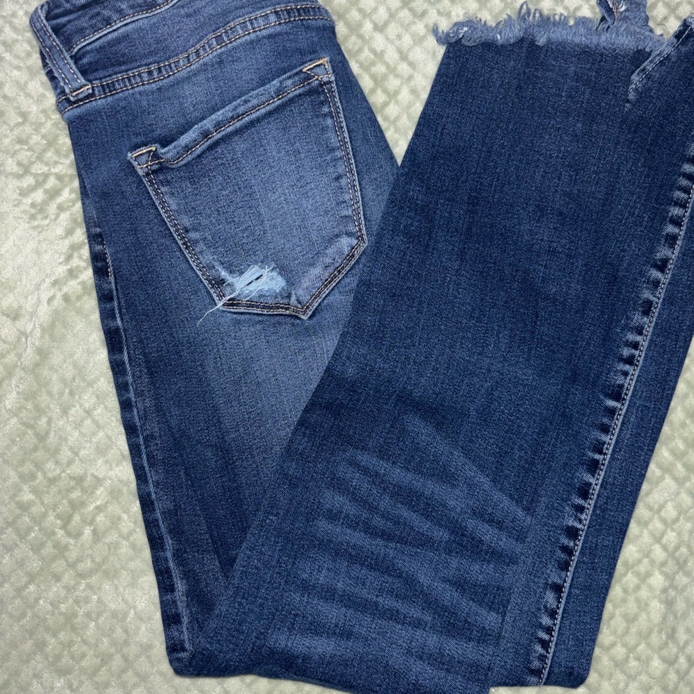 KanCan Dark Blue Distressed Ankle Jeans